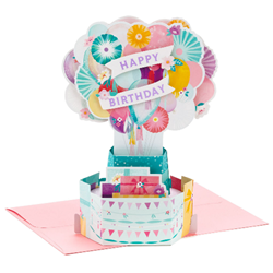 Balloons and Presents 3D Pop-Up Birthday Card